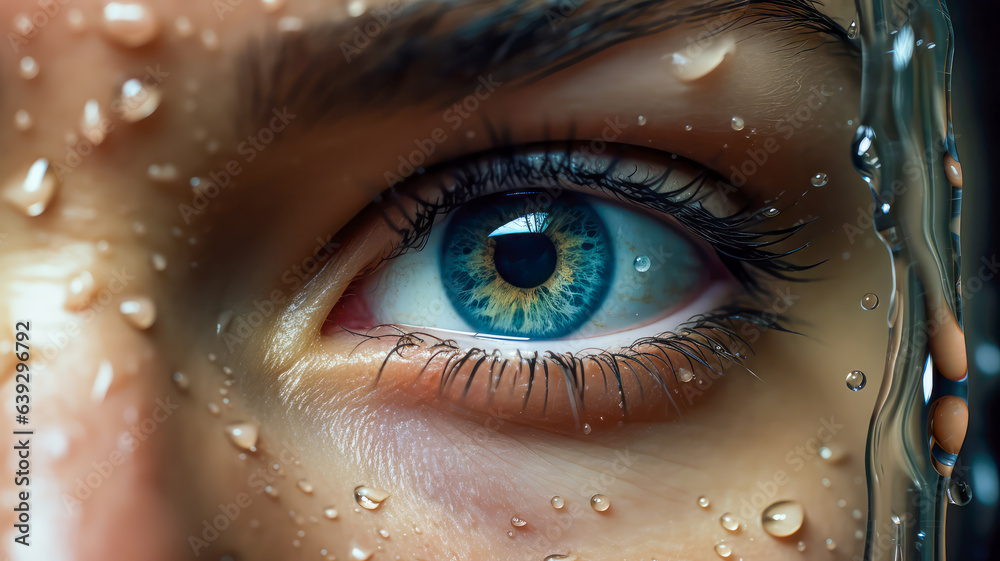 Close up von einem Auge. Generiert mit KI Close up von einem Auge. Generiert mit KI