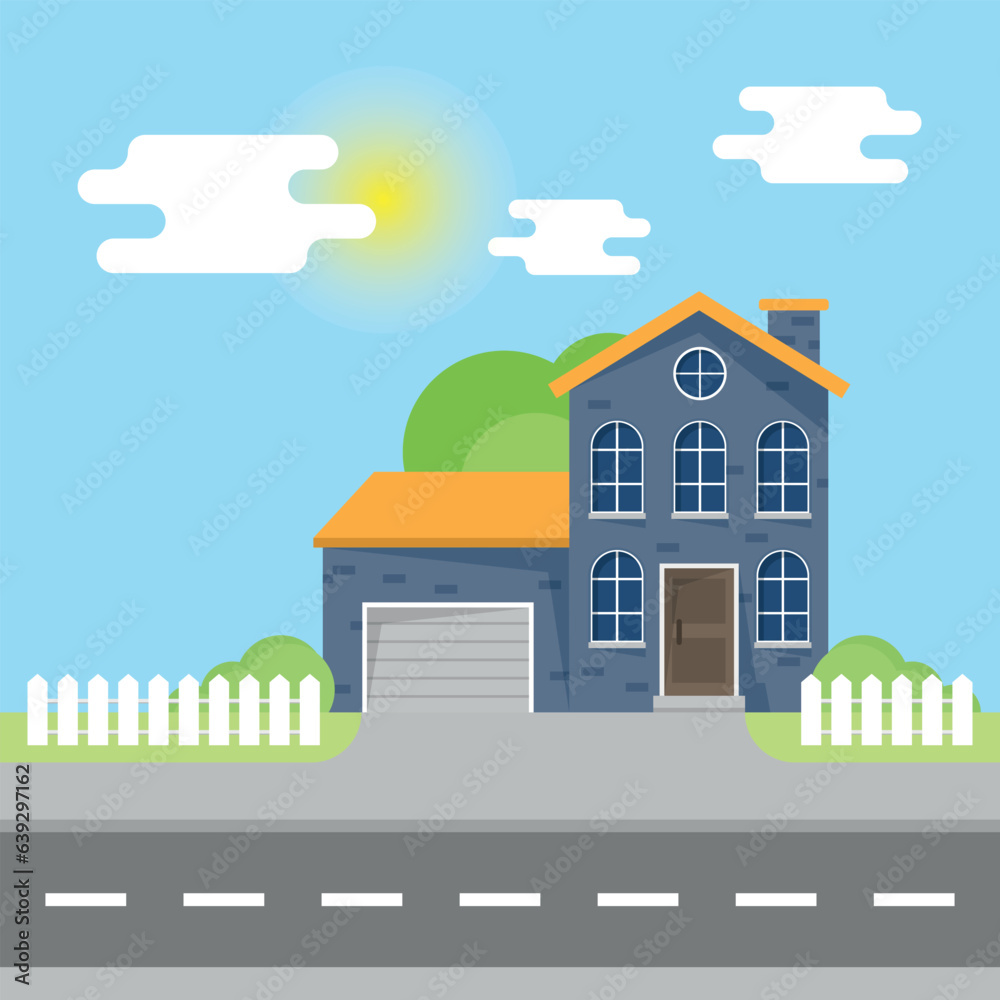 House icon in flat style. Home vector illustration on isolated background. Apartment building sign business concept.