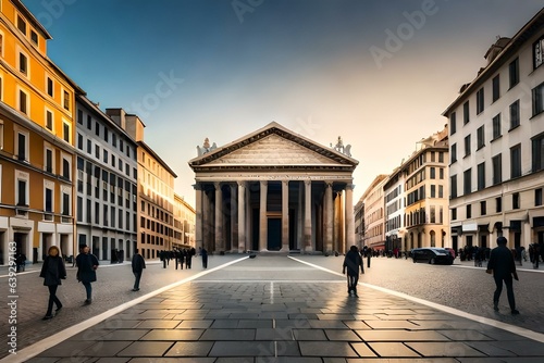 Pantheon in Rome  Italy. Generative AI