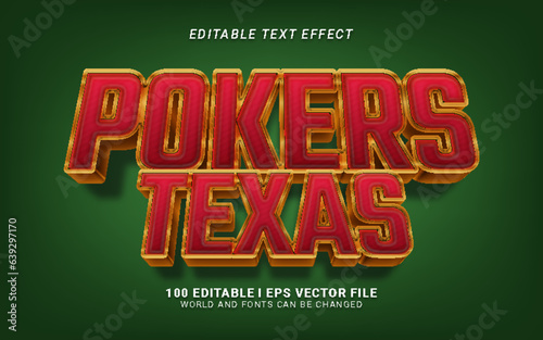 pokers texas 3d style text effect