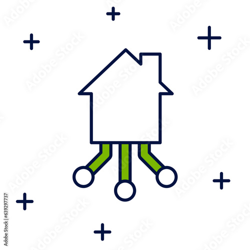 Filled outline Smart home icon isolated on white background. Remote control. Vector