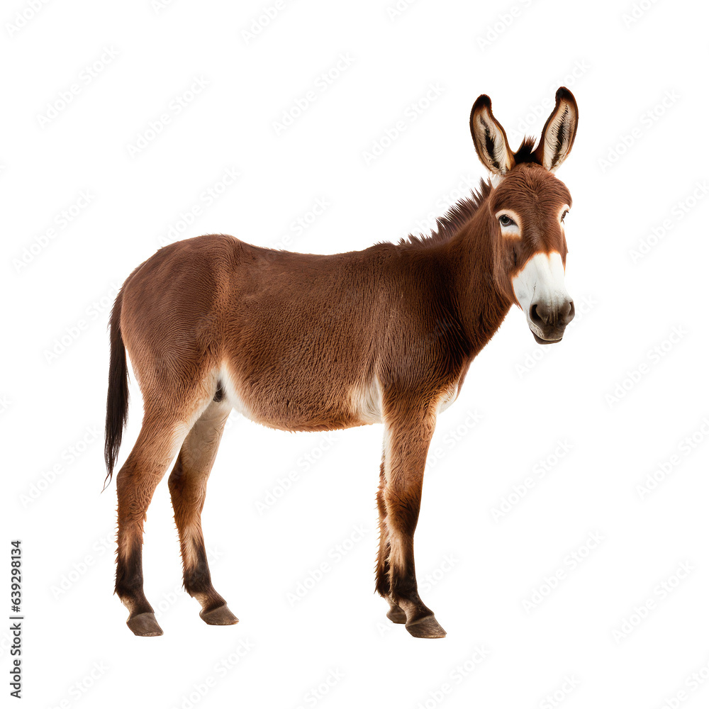 donkey looking isolated on white