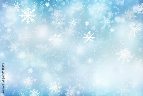 Snowflakes Background. Magical heavy snow flakes backdrop. Snowstorm ice particles. Generative Ai.