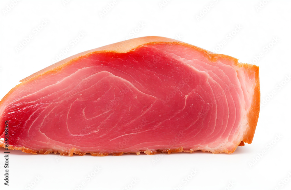 Smoked ham isolated on a white background. Smoked ham isolated on a white background.