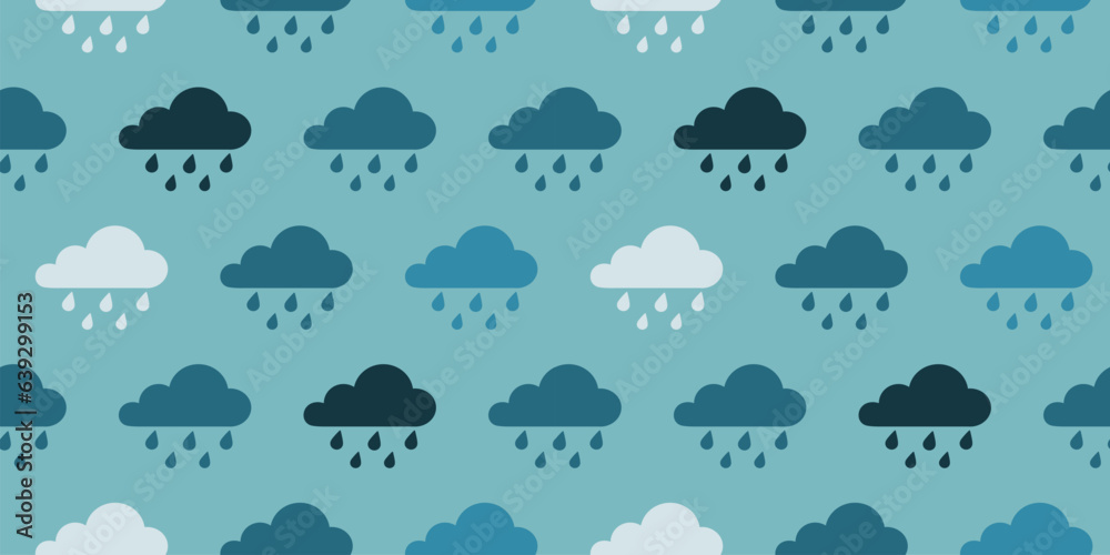 Seamless vector illustration with rain on Green background Seamless vector illustration with rain on Green background