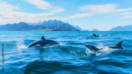 颯爽と泳ぐイルカの群れ © Ukiuki-tsuguri