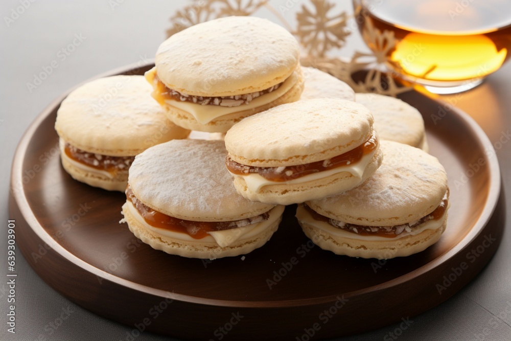 Tempting treats Alfajores cookies embody the essence of deliciousness in every bite Generative AI
