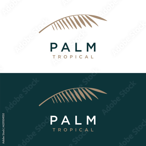 Premium and luxury palm leaf summer tropical therapy botanical logo template design.