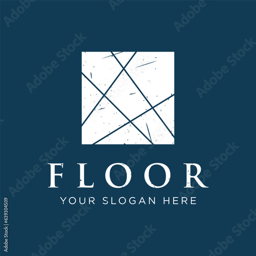 Premium classic parquet wood tile or ceramic tile logo template design.