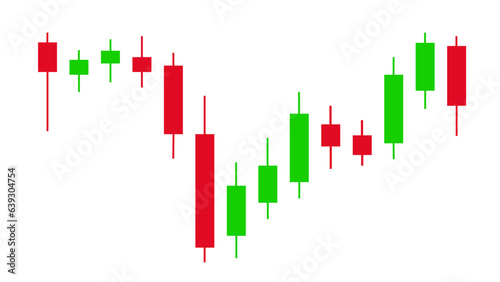 Market graph. Japanese candles. Investment concept. Chart. Icon. Vector illustration.