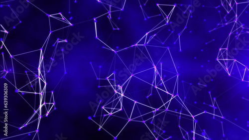 Blue plexus space particle form, futuristic neon graphic Background, energy 3d abstract art element illustration, technology artificial intelligence, shape theme wallpaper