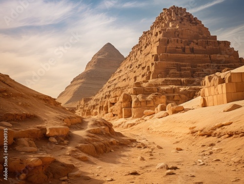Ancient Pyramids in a big canyon