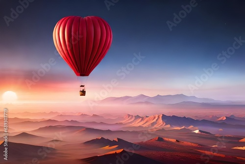 hot air balloon at sunset © Adeel