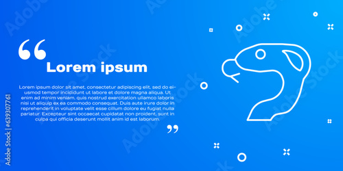 White line Snake icon isolated on blue background. Vector