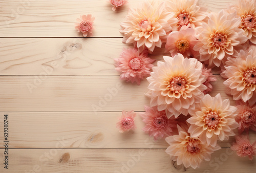 flowers on wooden background, the happy birthday message is written behind pink flowers on a wooden board