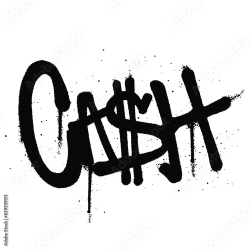 Graffiti spray paint Word Cash Isolated Vector