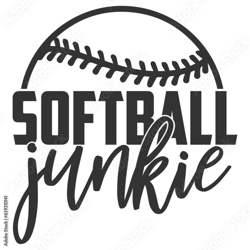 Softball Junkie - Softball Illustration