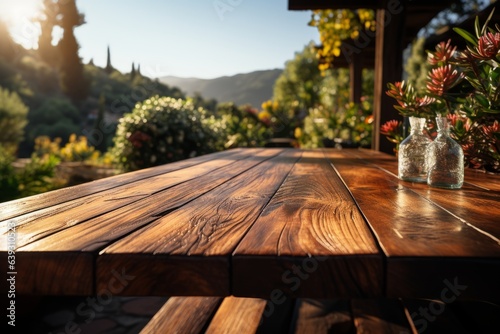 Long table with green garden