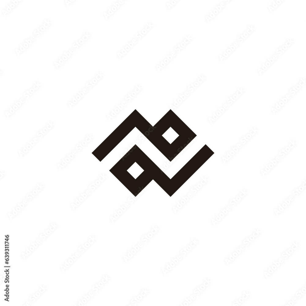 Letter b and q, N square geometric symbol simple logo vector Stock