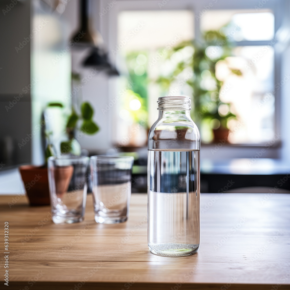 Glass of water in the kitchen Glass of water in the kitchen