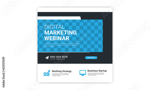 Social media post design. Promotional banner template. digital marketing agency and corporate social media banner.