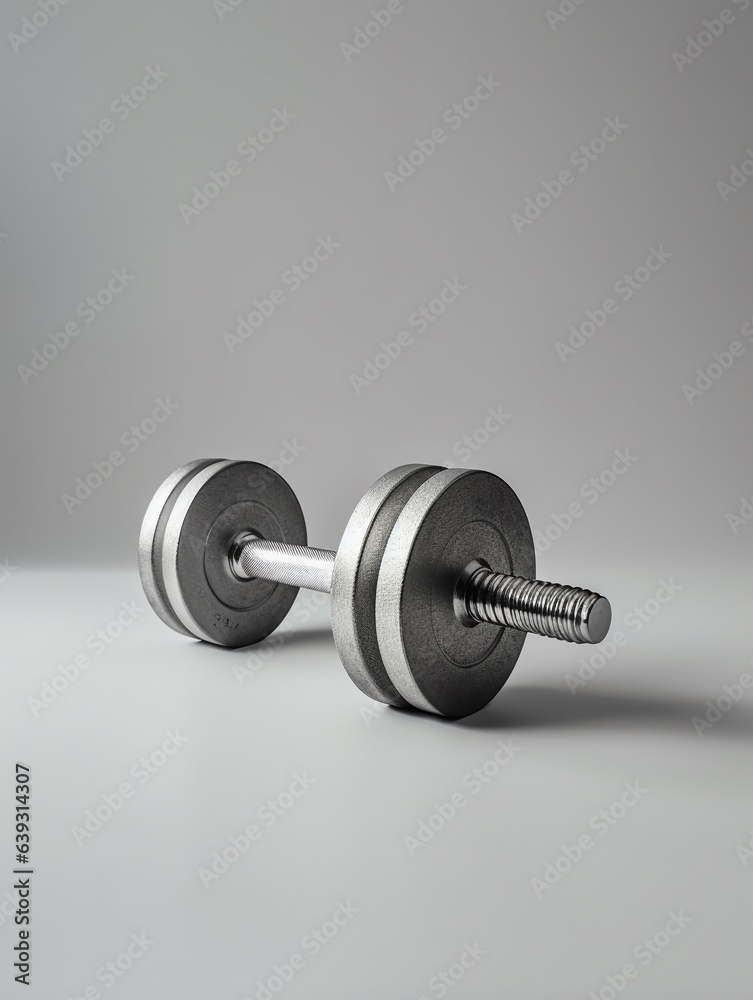 Dumbbell isolated on gray background Dumbbell isolated on gray background