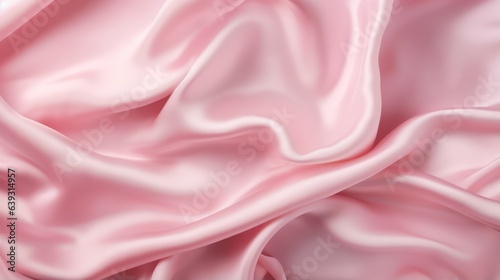 Smooth satin wavy light pink as background. Wedding or valentine greeting card background.