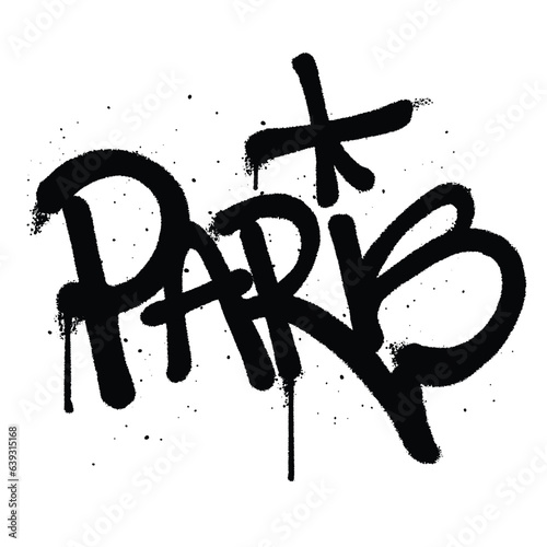 Graffiti spray paint Word Paris Isolated Vector