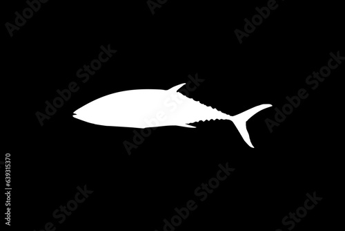 Flat Style Silhouette of the Tuna Fish, can use for Logo Type, Art Illustration, Pictogram, Website or Graphic Design Element. Vector Illustration