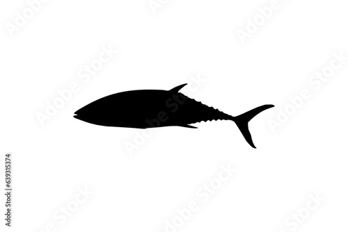 Flat Style Silhouette of the Tuna Fish, can use for Logo Type, Art Illustration, Pictogram, Website or Graphic Design Element. Vector Illustration