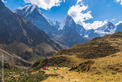 Camping in the Andes Mountains of Peru photo