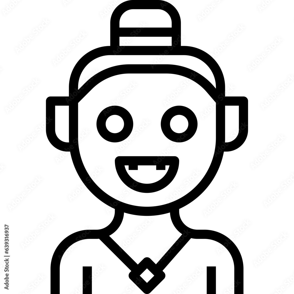 Thailand ghost. outline icon design Thailand ghost. outline icon design