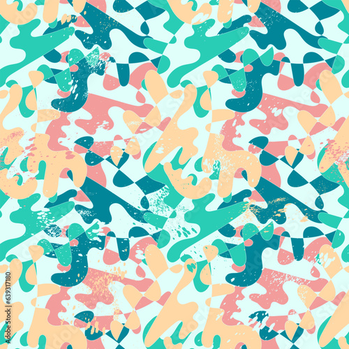 Abstract hand drawn artwork with seamless colorful wave pattern © Yaninjart