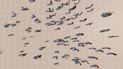 aerial view of a crowd
