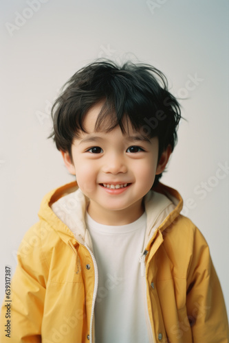 Happy young Asian boy in jacket, a child smiling © Photocreo Bednarek
