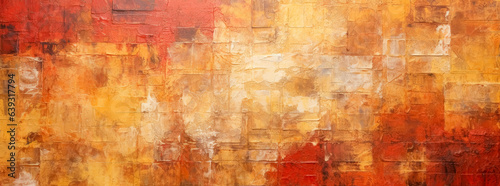 Abstract mixed red brown yellow red canvas paint texture background  grungy palette knives paint texture.