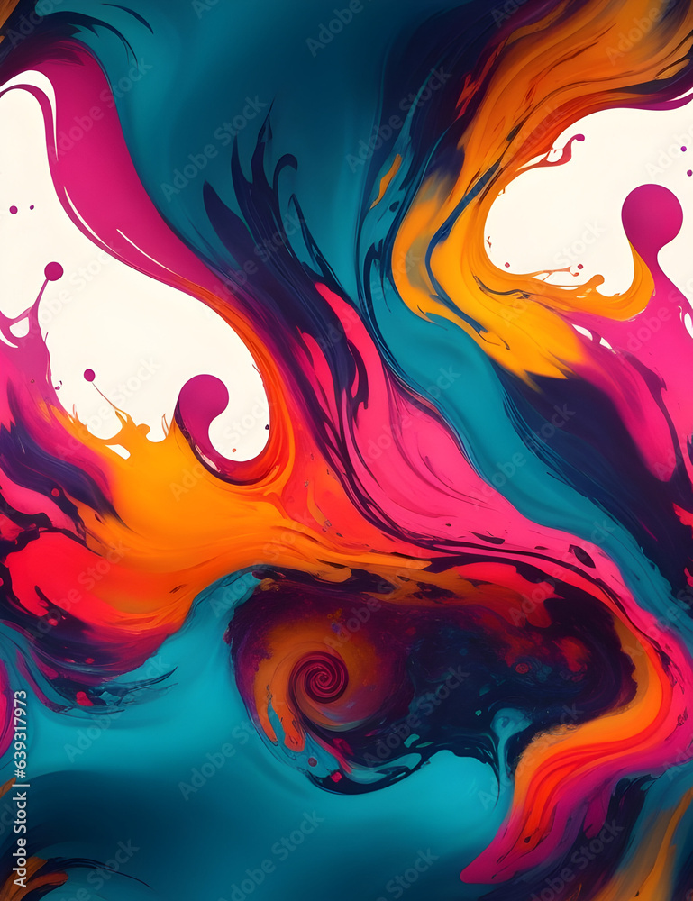Abstract art liquify colorful waves