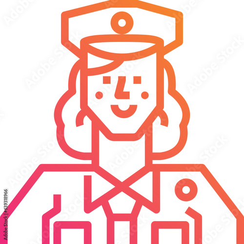 Policewoman. Gradient icon design