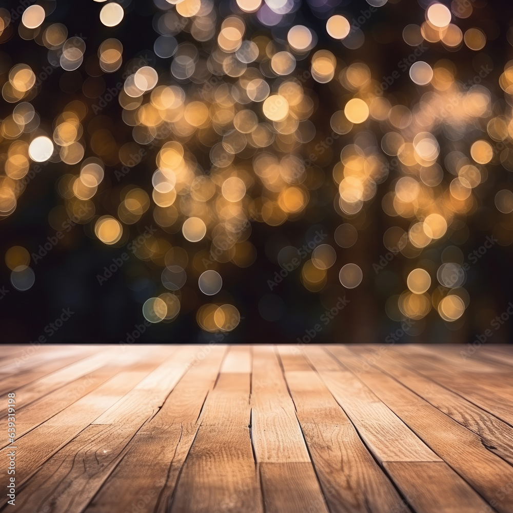 Wooden floor with lights Wooden floor with lights