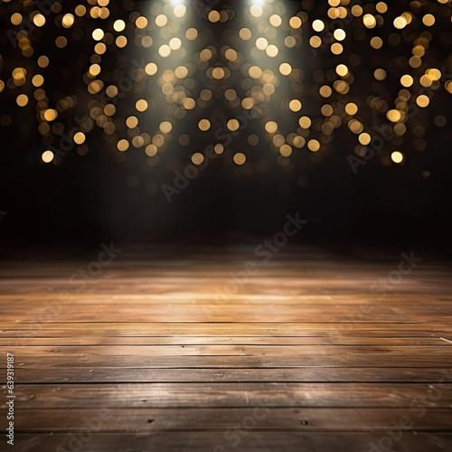 Wooden floor with lights