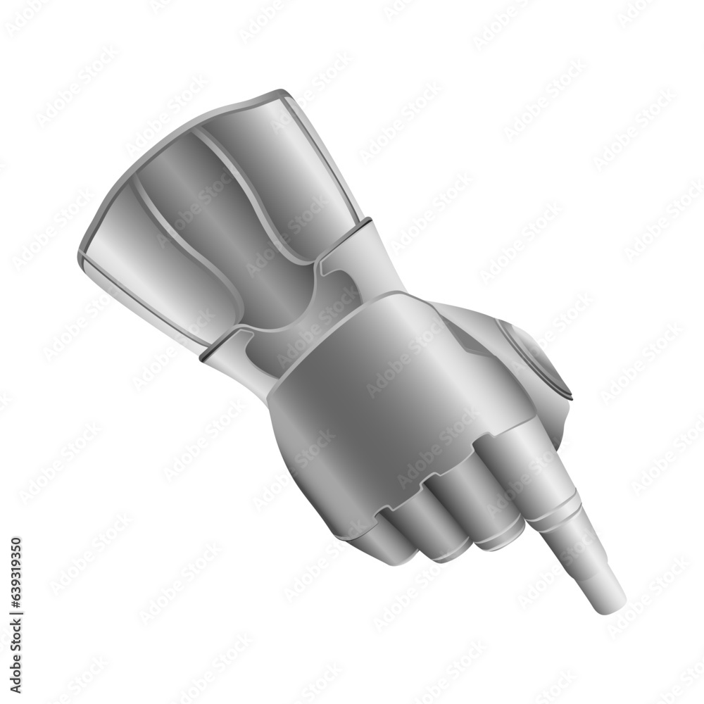 Knights iron glove. Protective armlet for medieval wars and antique battles with vector soldier armor