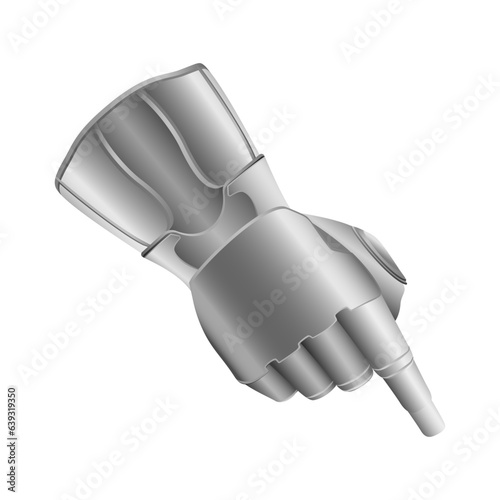 Knights iron glove. Protective armlet for medieval wars and antique battles with vector soldier armor