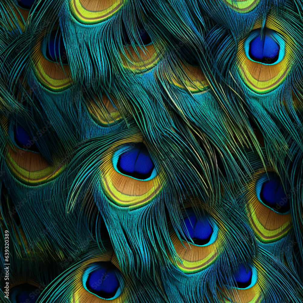 Obraz premium Seamless peacock skin pattern