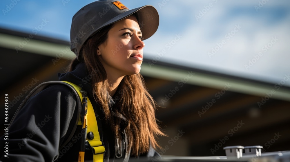 woman working as roofer woman working as roofer