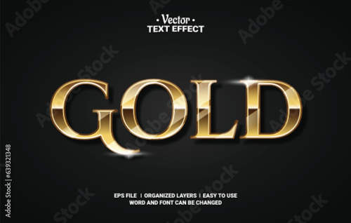 Fancy Gold Editable Vector Text Effect.