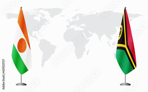Niger and Vanuatu flags for official meeting