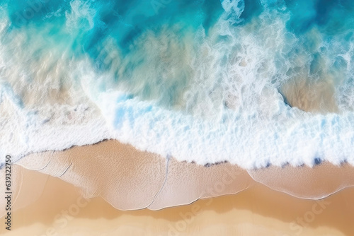 Aerial Serenity: Ocean Waves in the Tropics