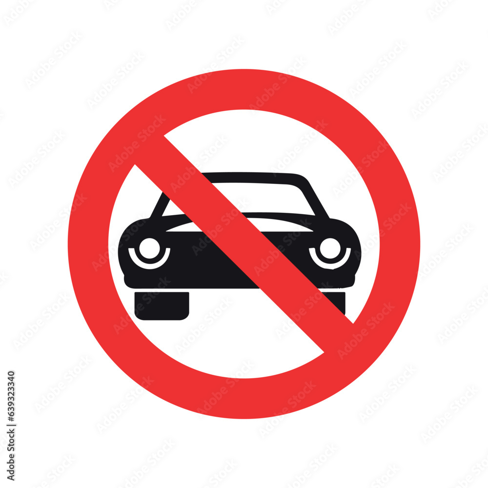 Forbidden sign isolated on white background. No cars. Forbidden sign isolated on white background. No cars.