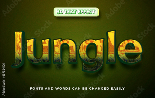Jungle 3d editable text effect style
