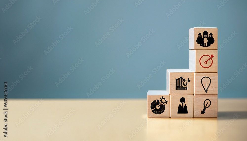 Business employee concept and hr for leadership and team leader one wooden block Business employee concept and hr for leadership and team leader one wooden block